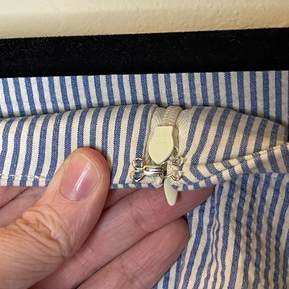 Talbots Blue White Striped Cotton Blend Skirt Sz 8 | Casual Beach Business - Picture 6 of 7